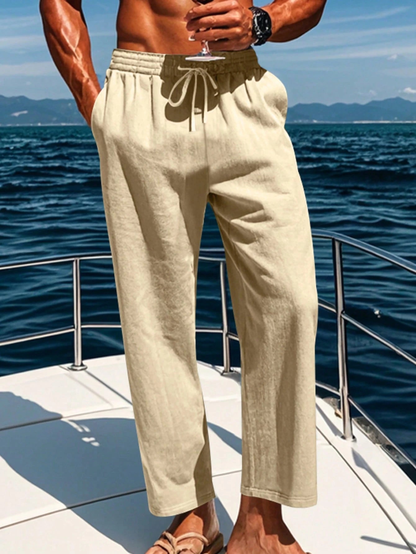 Relaxed Fit Linen Trousers